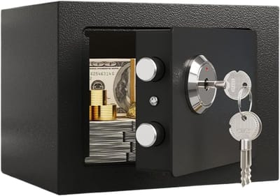 Compacte Kluis - Brandwerende Box - Waardevolle Spullen - Mechanisch Slot - 23x23x23 cm - Zwart