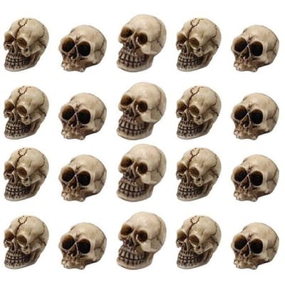 Hars Mini Skeletschedel Hoofd Decoraties voor Huis Tuin Halloween Rekwisieten beige