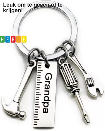 "Grandpa's-Gereedschap-RVS-Sleutelhanger-Voor-Vaderdag-of-Verjaardag:-De-Beste-Geschenk-Voor-Grandpa!" van Heble®