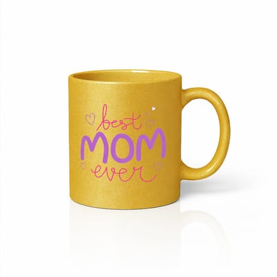 Gouden “Best Mom Ever” Mok 330 ml – Schattige Hartjes Koffiemok – Perfect Cadeau voor Mama