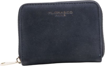 Flora & Co - Suede Look - geldbeugel - portemonnee - blauw
