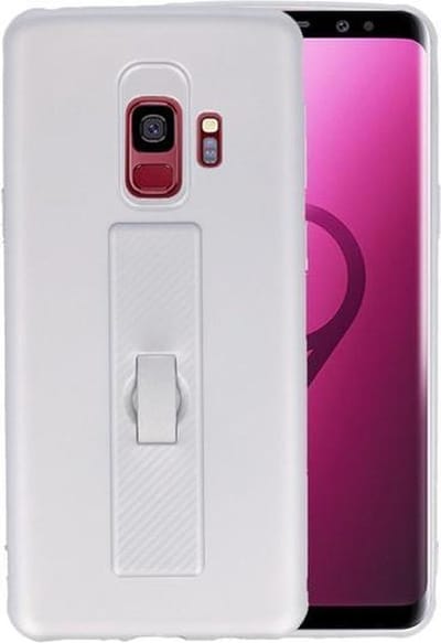 Zilver Carbon serie Zacht Case hoesje voor Samsung Galaxy S9