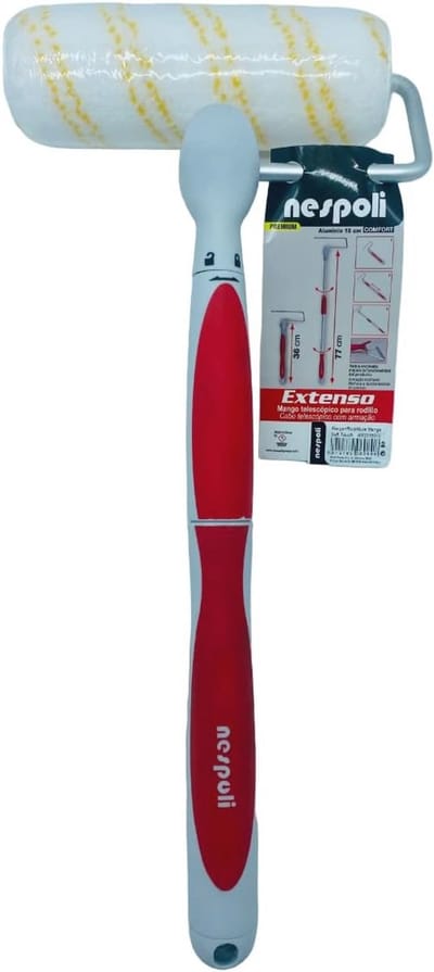 Druppelvrije Verfroller 18 cm met Telescoopgreep 36-77 cm - Perfect voor Muren en Plafonds