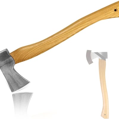 Famanu – bijl - bosbijl - kloofbijl - houtbijl uit hickory houten steel - 50 cm / 1,15 kg. Model Geoptimaliseerde geometrie.