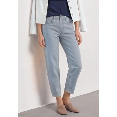 Barrel leg jeans in Loose Fit met strepen