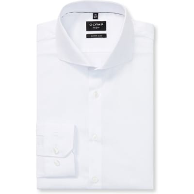 OLYMP No. Six super slim fit overhemd - wit - Strijkvriendelijk - Boordmaat: 36 (EU maat: XS)