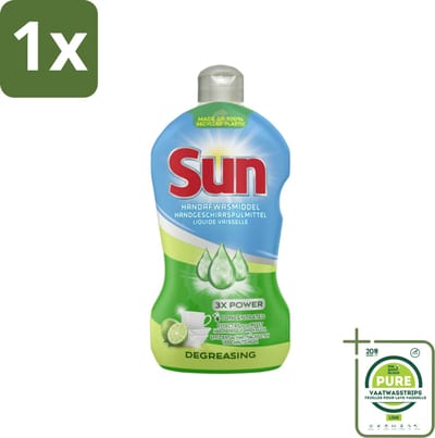 1 x Sun - Handafwasmiddel - Degreasing - Limoen - 450 ml - Handafwasmiddel - Vaatwas - Afwasmiddel - Ontvetter - Limoen