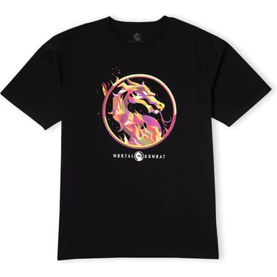 Mortal Kombat Rood Logo Oversized Heavyweight T-Shirt - Zwart - L