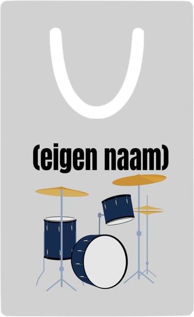 Hacebo® - drumstel met eigen naam metalen boekenlegger - Drummen - muziek liefhebbers - drummers - verjaardag - cadeau - kado - Bladwijzer boekenleggers - 7.6 cm x 5cm