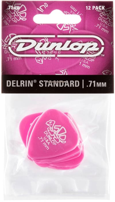 Dunlop 41P71 Delrin Plectrum 0.71mm 12-Pack - Plectra, zakje met 12 stuks