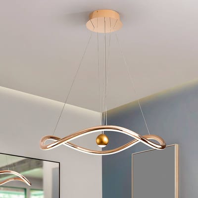 Schuller Valencia Slimme LED hanglamp Romina, Ø 78 cm, goudkleurig metaal CCT