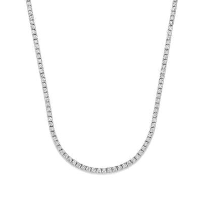 9NB-1631-R – Zilveren tennis ketting – Met witte zirkonia 2 mm – Zilverkleurig – 925 zilver – 40+5 cm