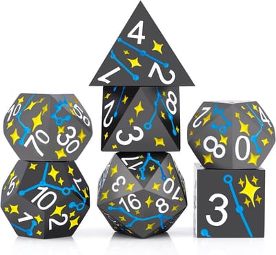 Metalen Polyhedrale Dobbelstenen Set (7-delig) voor D&D en RPG Rollenspellen