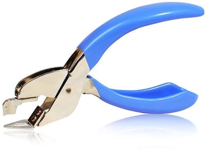 Dailygoods- Nietverwijderaar Heavy Duty - Antislip Handvat - Ergonomisch Ontwerp - Staal/Kunststof - Geschikt voor 20 Bindingen - Totale Grootte 18*62*122mm - Nietjesverwijderaar