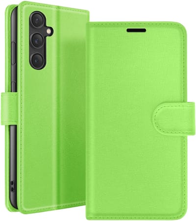 Zanae, Hoesje geschikt voor Galaxy S23 FE - Wallet Case met Stand & Magneetsluiting, Groen