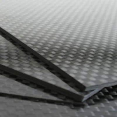 Koolstofvezel Plaat 50x40 cm - 4mm Dik Glanzend Twill Weefsel