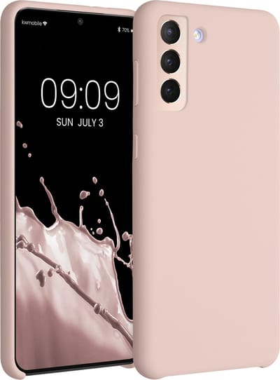 kwmobile telefoonhoesje geschikt voor Samsung Galaxy S21 Plus - Hoesje met siliconen coating - Smartphone case in kokosmelk