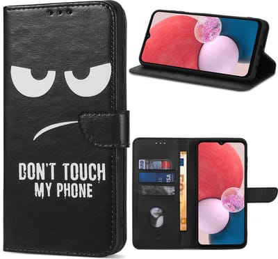 Geschikt Voor Oppo A17 Hoesje - Solidenz Bookcase A17 - Telefoonhoesje A17 - Case Met Pasjeshouder - Cover Hoes - Don't Touch Me