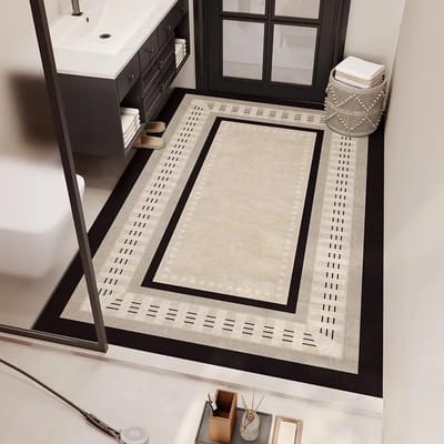 Badkamer Antislip Vloermat Groot Bad Absorberend Tapijt Sneldrogend Diatomeeënaarde Matten Zwart Retro Patroon Huisdecoratie Kleed 50x80cm
