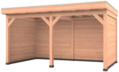 Douglas overkapping, 500 x 300, met achterwand en twee zijwanden, Westwood Comfort Premium