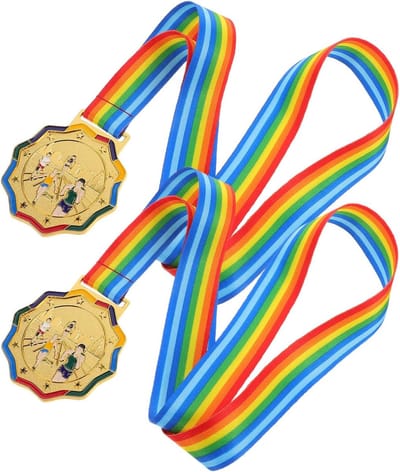 Metalen Hardloopmedailles - Sportprijzen Atletiek - Wedstrijden Herdenken - Duurzame Zinklegering - 7.00X6.50X0.40CM - Goud
