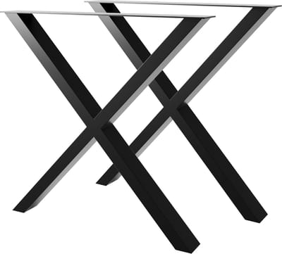 MetaloPro Tafelpoten Belaga Lite - Zwarte Metalen Poten In X-Vorm, Minimalistisch Industrieel Design Voor Moderne Eet- En Werktafels