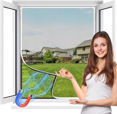 Vliegengordijn - Magnetisch raam muggennet 130x150cm – Glasvezel, verstelbaar, geen boren