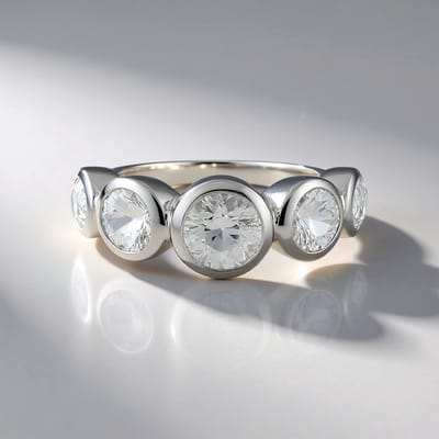 Cavill - 925 Sterling Zilveren Damesring met 3,44 ct Cambodjaanse Zirkoon - Elegante Bezelzet Ronde Zirkonen - Tijdloze Ringen Modeaccessoire
