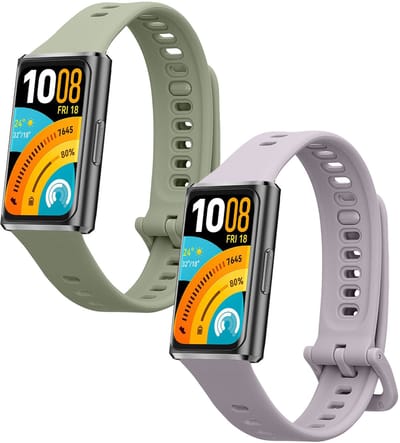 kwmobile 2x horlogebandjes geschikt voor Huawei Band 11 / Band 11 Pro bandje - Smartwatch bandjes van TPU - Activity tracker horloge band in lavendel / pastelgroen