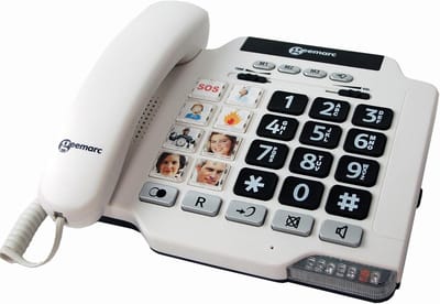 Vaste Telefoon - Senioren Telefoon - Duidelijk Horen - Foto Snelkeuzetoetsen - 20 x 10 x 24 cm - Wit