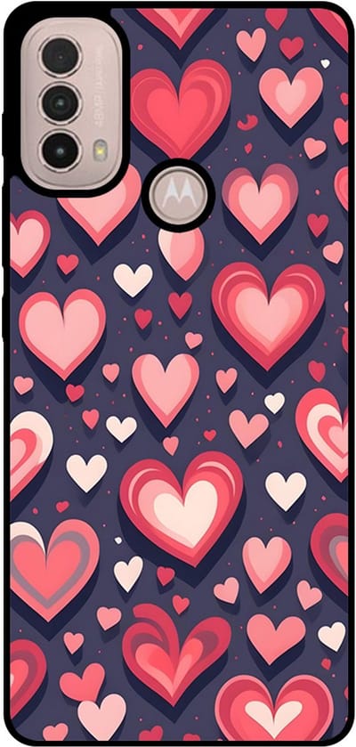 Smartphonica Telefoonhoesje Geschikt voor Motorola Moto E30 / E40 met Hartjes Opdruk - TPU Backcover Case With Heart Design geschikt voor Motorola Moto E30;Motorola Moto E40