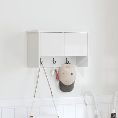 vidaXL - Wandgemonteerde - kapstok - Muurmontage - Wit - 50 - x - 20 - x - 30 - cm