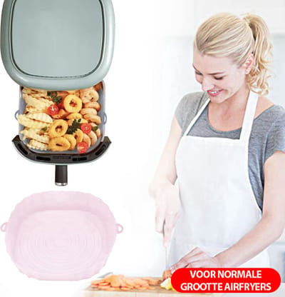 Siliconen Airfryer Mandje Medium (18cm) – Roze – Accessoires Voor Airfryer
