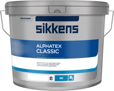 Sikkens Alphatex Classic - Goed dekkende watergedragen binnen muurverf - 5 L - RAL 9010 Pure White ( gebrokenwit)