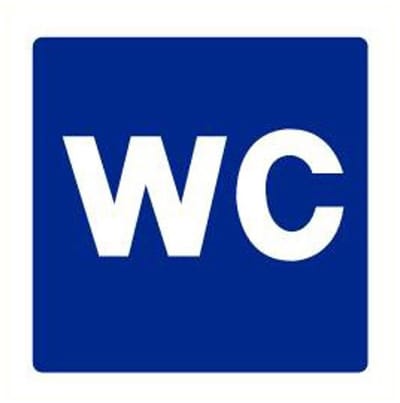 WC sticker, blauw 200 x 200 mm