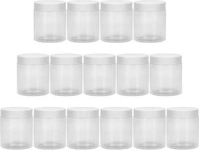 15 Stuks 250ml Plastic Potjes met Schroefdeksel, Herbruikbare Opbergtanks voor Slijm, Cosmetica en DIY Creaties