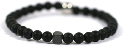 Ibizamen KIDS - jongens - armband - edelsteen - matte onyx - 4mm - 15cm