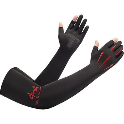 Manches de Glace à Deux Doigts d'Été Gants de Protection Solaire Manches de Bras en Caoutchouc Silicone Équipement de Cyclisme Résistant à l'Usure