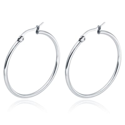 Cilla Jewels Hoop oorringen Dames Edelstaal Zilverkleurig-60mm