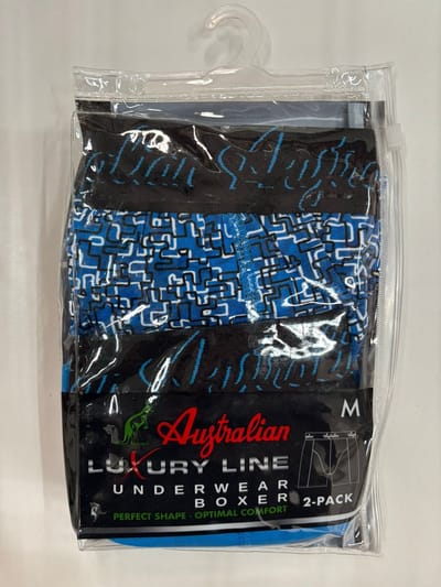 2 stuks Australian Boxershort- Blauw Vibes - S