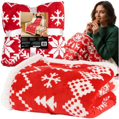 MOZY® - Kerstdeken - Rood - 130x170 cm - Plaid - Fleecedeken - Kerst - Kerstmis