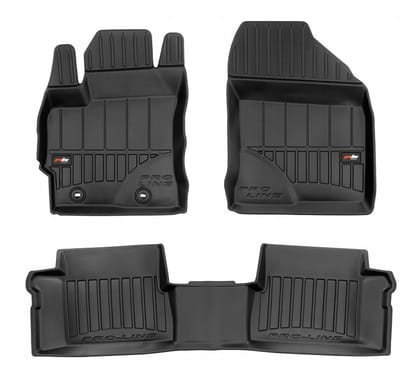 Frogum 3D Rubberen Vloermatten Set – Geschikt voor TOYOTA Auris II 2012-2018 – 3-delig (Inclusief doorlopende achtermat) – TPE Premium Kwaliteit – Extra Hoge Rand 6 cm – Geurloos – Zwart