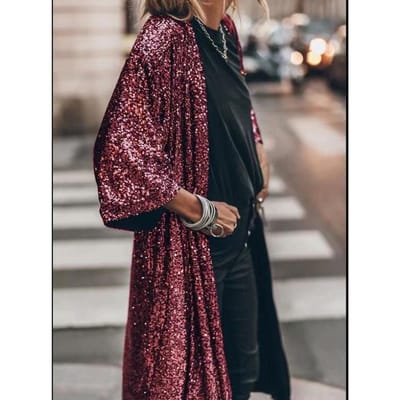 Europese en Amerikaanse Lente Nieuwe Producten, Mode Party Pailletten Vest Jas Dames XL