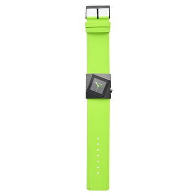 Rolf Cremer Lillit - horloge - dames - vierkant - zwart - groen - kalfsleer - cadeautip