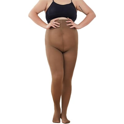 Collants Oversize pour Femmes 280 Lb Bas Sexy Opaces pour Femmes Collants Extensibles Taille Haute et Bas pour Femmes Pantys Élégants Amincissants L(110-220lb) brown