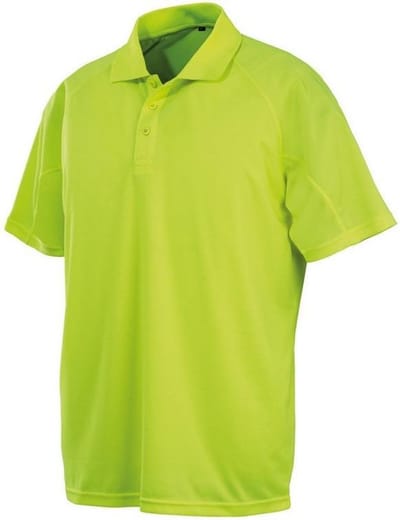 Spiro Impact Mens Performance Aircool Polo T-Shirt (Flo Geel)