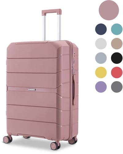 SKYCASES Urban Adventurer - Medium Reiskoffer - Cijferslot - 44x27x66cm - 78L - Trolley met Kofferslot - Spinner wielen - Roze