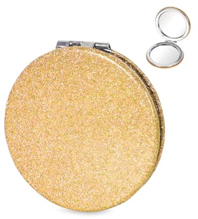Ronde opvouwbare zakspiegel 7 cm - Make-up mirror met 2x vergroting voor reizen