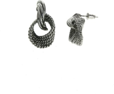 Behave - Oorbelhangers dames - Zilverkleur knoopvorm - Retro stijl
