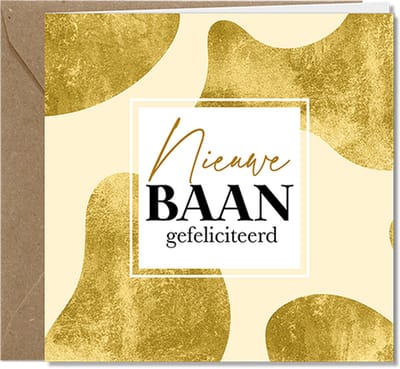 Tallies Cards wenskaarten - Nieuwe Baan Job Gefeliciteerd - collectie WILDcards - 4 kaarten met envelop - duurzaam